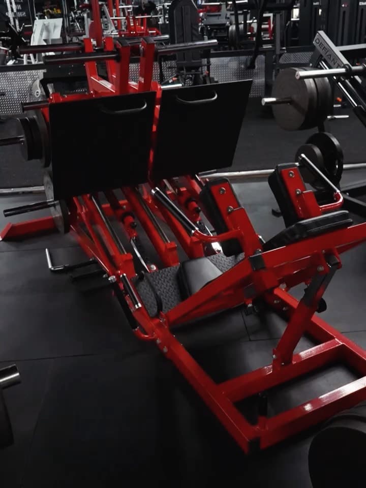 Plate-loaded leg press in the Prodigy leg room